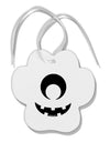 Cyclops Jack-o-Lantern Paw Print Shaped Ornament-Ornament-TooLoud-White-Davson Sales
