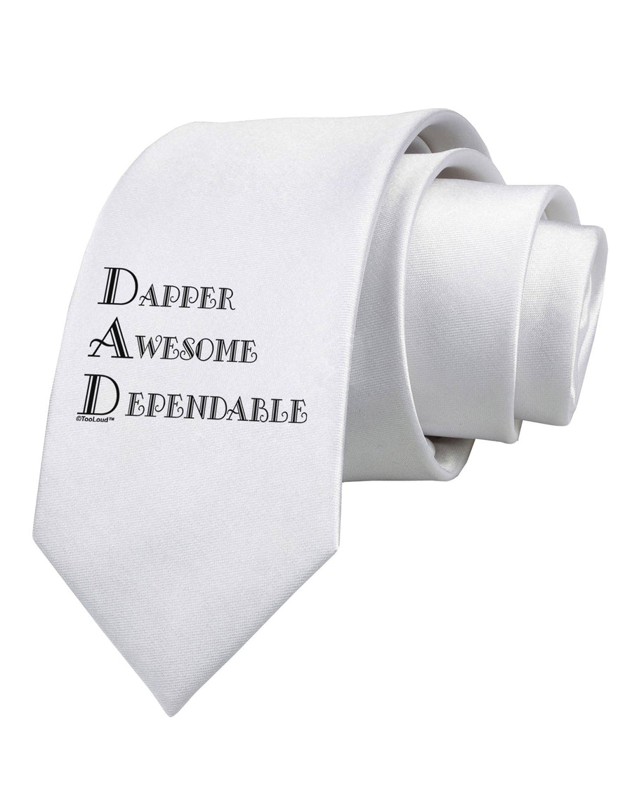 DAD - Acronym Printed White Necktie by TooLoud