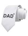 Dad Cubed - Dad of Three Printed White Necktie