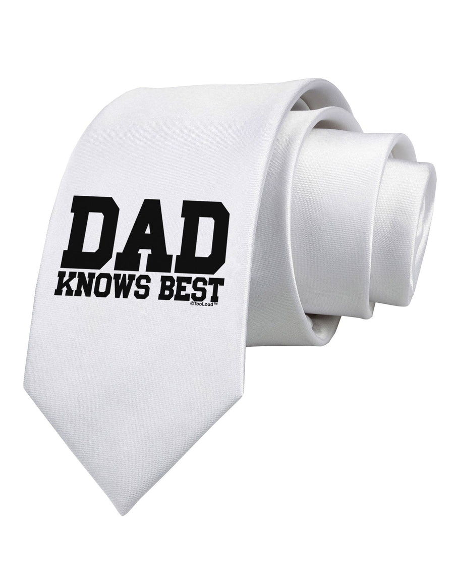 Dad Knows Best Printed White Necktie by TooLoud