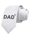 Dad Squared - Dad of Two Printed White Necktie