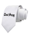 Dad Swag Text Printed White Necktie by TooLoud