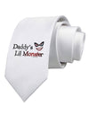 Daddys Lil Monster Printed White Necktie