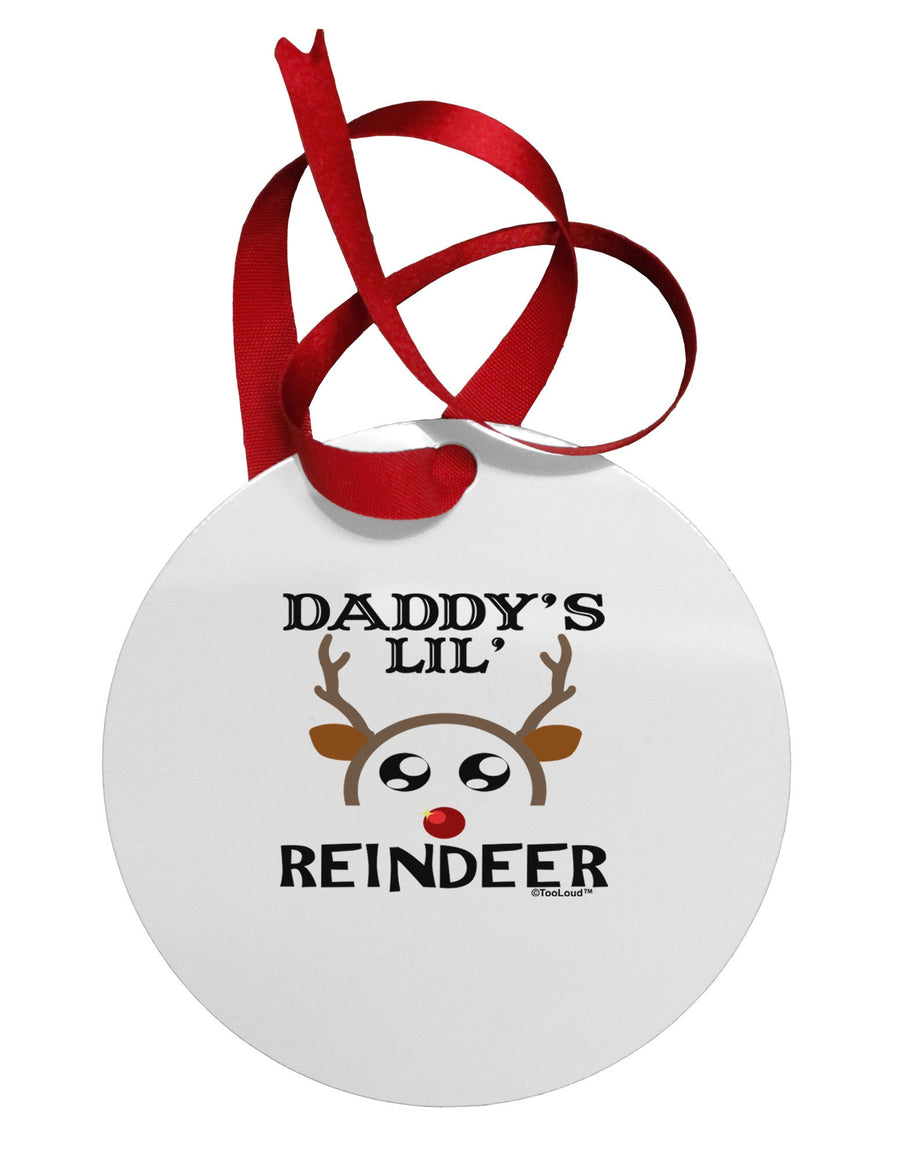 Daddy's Lil Reindeer Boy Circular Metal Ornament-Ornament-TooLoud-White-Davson Sales