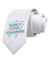 Daddy's Little Firecracker Printed White Necktie