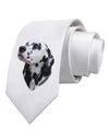 Dalmatian Portrait Printed White Necktie by TooLoud