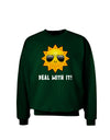 Deal With It Cute Sun Adult Dark Sweatshirt-Sweatshirt-TooLoud-Deep-Forest-Green-Small-Davson Sales