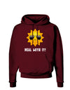 Deal With It Cute Sun Dark Hoodie Sweatshirt-Hoodie-TooLoud-Maroon-Small-Davson Sales