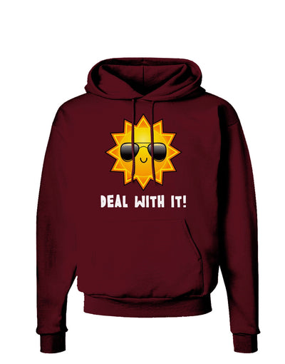 Deal With It Cute Sun Dark Hoodie Sweatshirt-Hoodie-TooLoud-Maroon-Small-Davson Sales