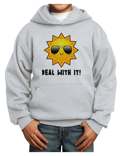 Deal With It Cute Sun Youth Hoodie Pullover Sweatshirt-Youth Hoodie-TooLoud-Ash-XS-Davson Sales