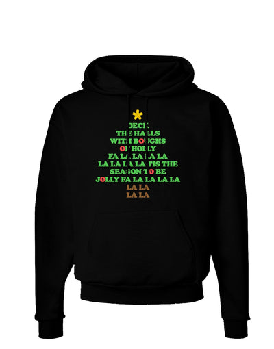 Deck the Halls Lyrics Christmas Tree Dark Hoodie Sweatshirt-Hoodie-TooLoud-Black-Small-Davson Sales