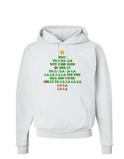 Deck the Halls Lyrics Christmas Tree Hoodie Sweatshirt-Hoodie-TooLoud-White-Small-Davson Sales