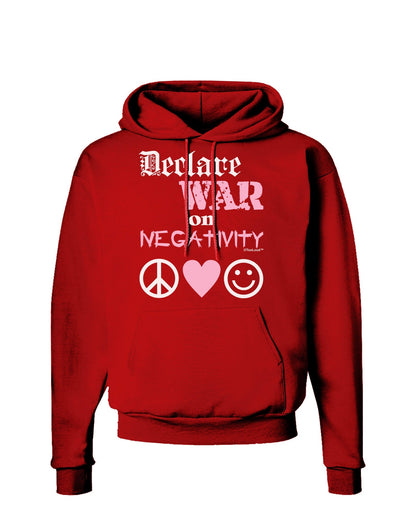 Declare War on Negativity Dark Hoodie Sweatshirt by-Hoodie-TooLoud-Red-Small-Davson Sales