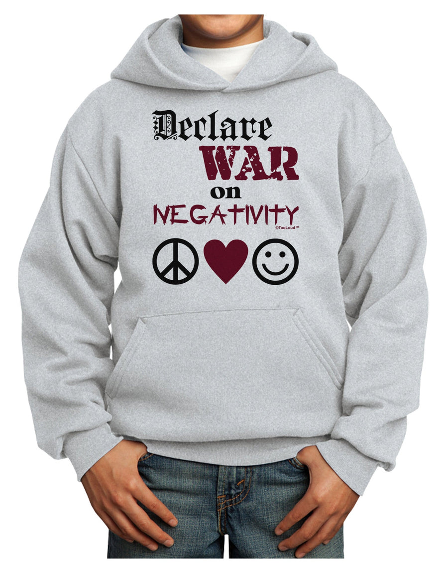 Declare War on Negativity Youth Hoodie Pullover Sweatshirt by-Youth Hoodie-TooLoud-White-XS-Davson Sales