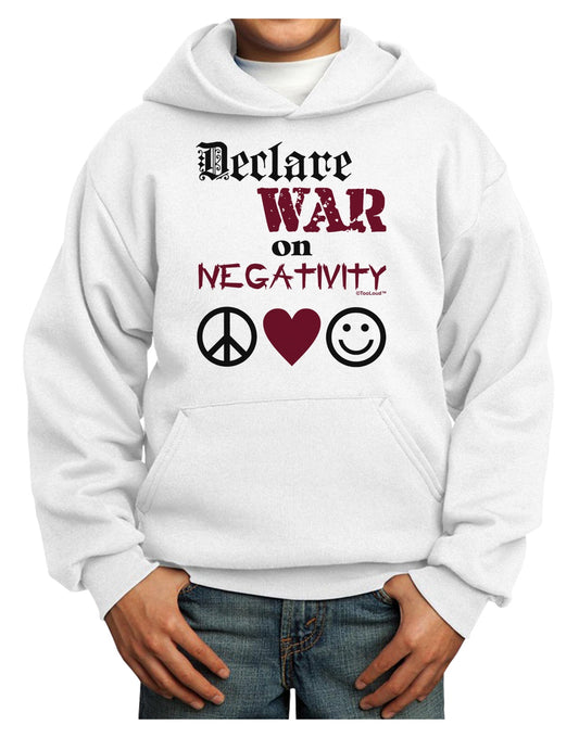 Declare War on Negativity Youth Hoodie Pullover Sweatshirt by-Youth Hoodie-TooLoud-White-XS-Davson Sales