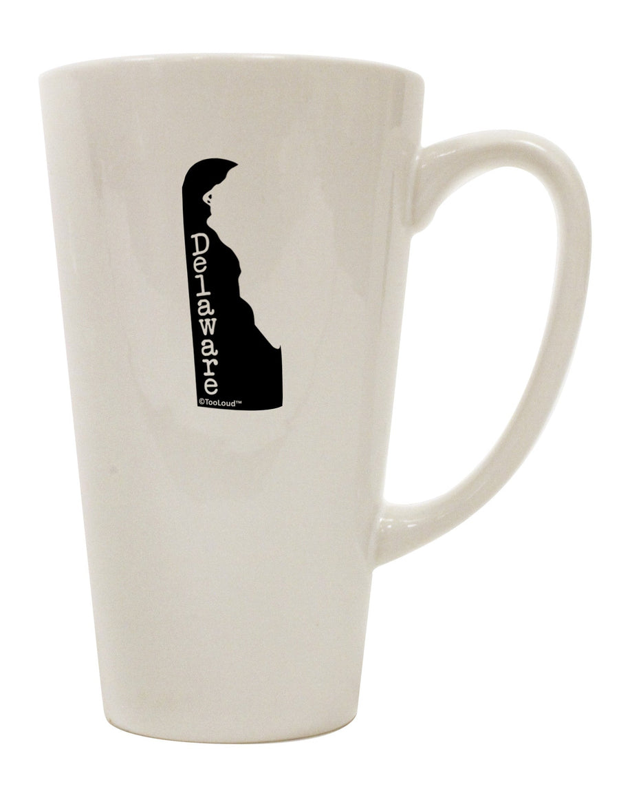 Delaware State Inspired Conical Latte Coffee Mug - Crafted for Discerning Drinkware Enthusiasts-Conical Latte Mug-TooLoud-White-Davson Sales