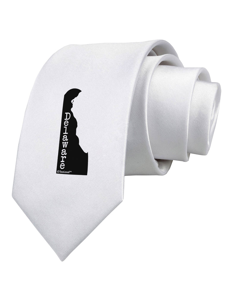 Delaware - United States Shape Printed White Necktie by TooLoud