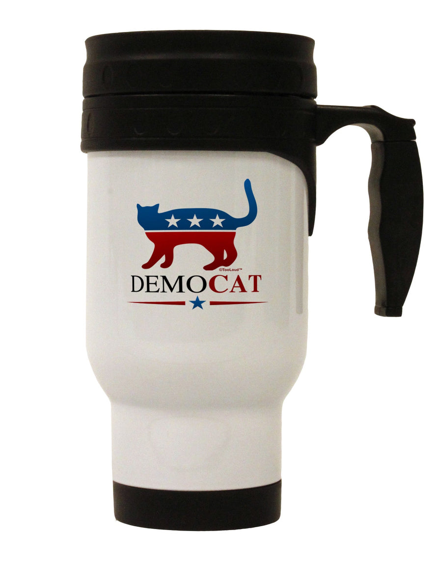 DemoCAT Stainless Steel 14oz Travel Mug-Travel Mugs-TooLoud-White-Davson Sales