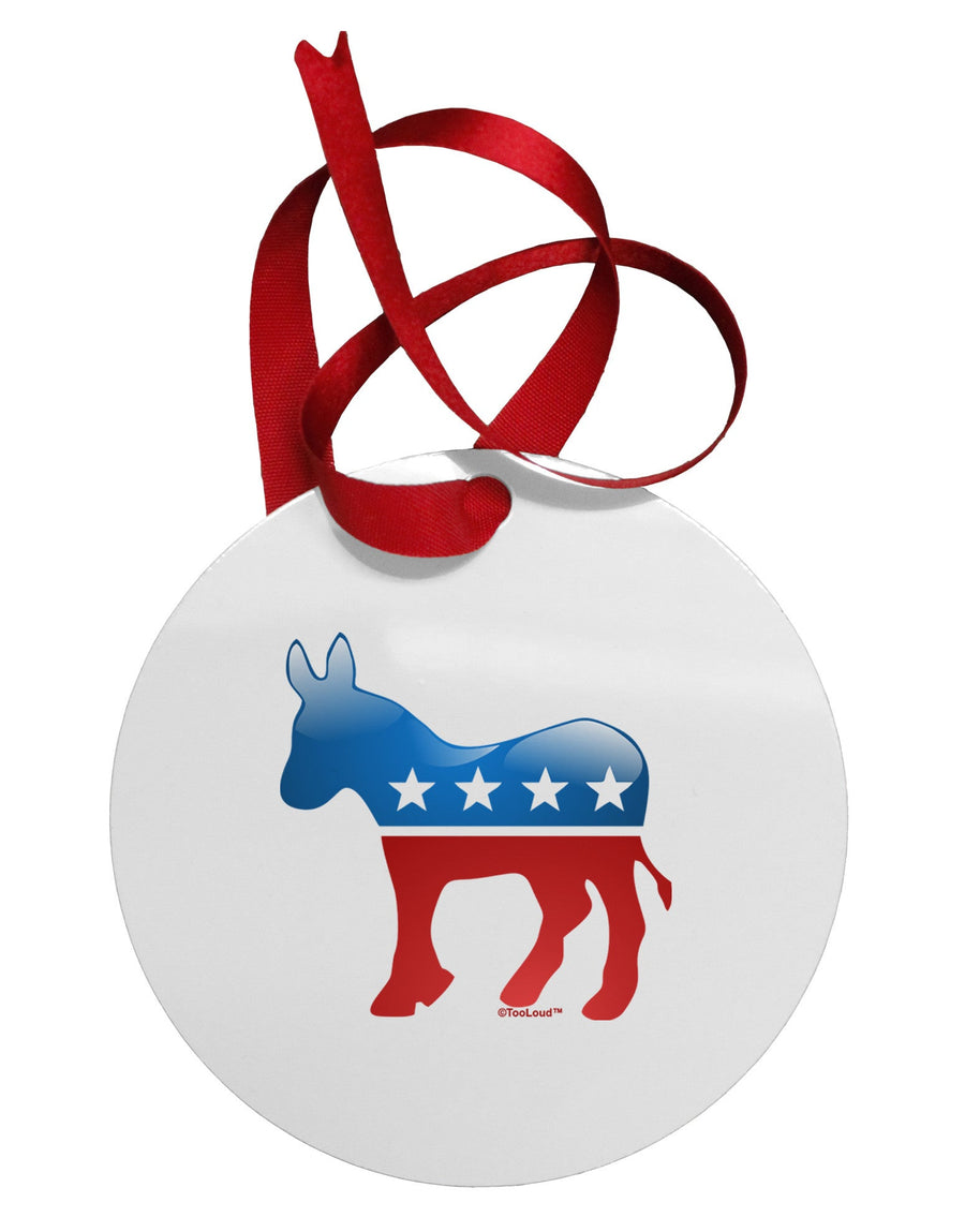 Democrat Bubble Symbol Circular Metal Ornament-Ornament-TooLoud-White-Davson Sales