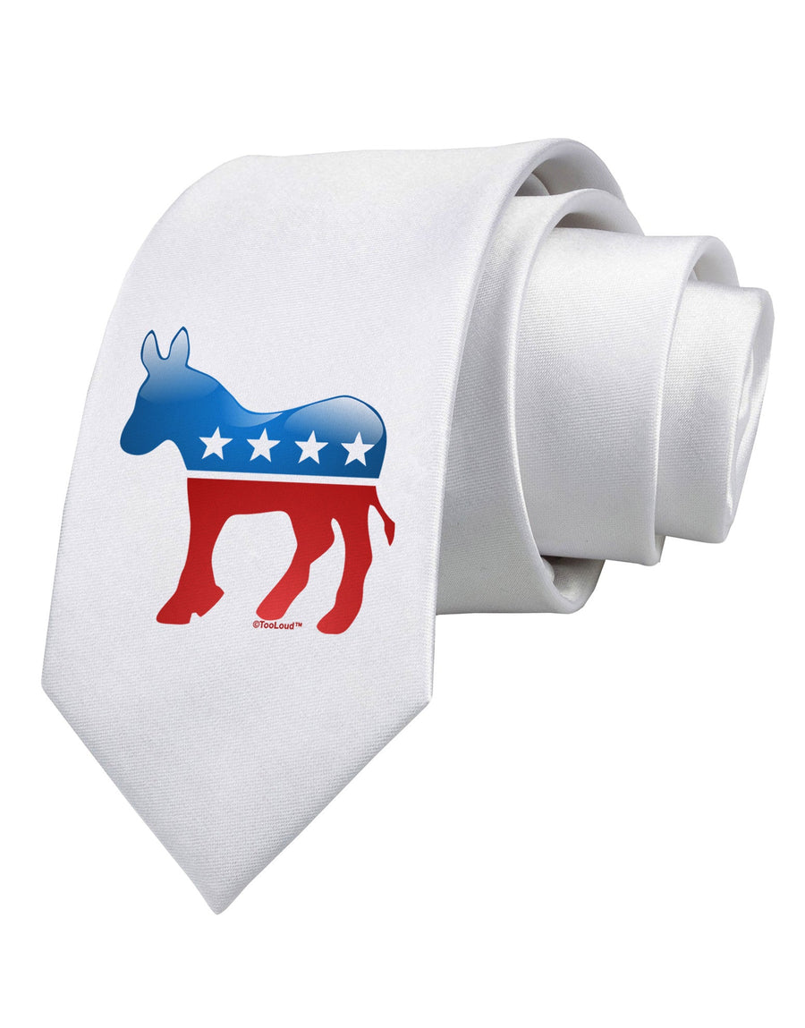 Democrat Bubble Symbol Printed White Necktie