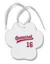 Democrat Jersey 16 Paw Print Shaped Ornament-Ornament-TooLoud-White-Davson Sales