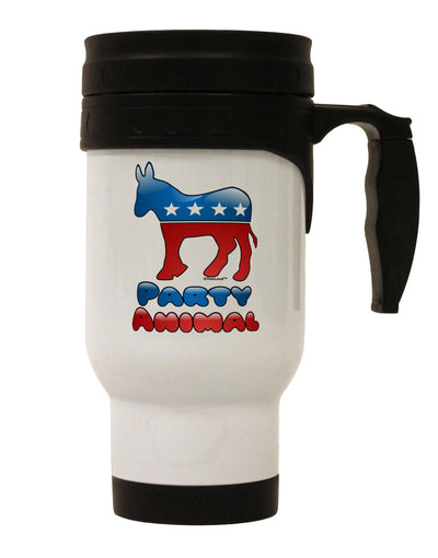 Democrat Party Animal Stainless Steel 14oz Travel Mug-Travel Mugs-TooLoud-White-Davson Sales