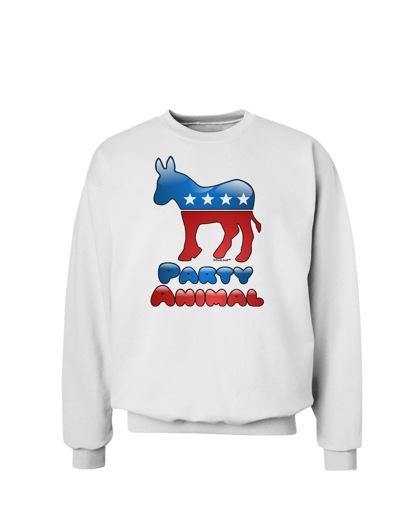 Democrat Party Animal Sweatshirt-Sweatshirts-TooLoud-White-Small-Davson Sales