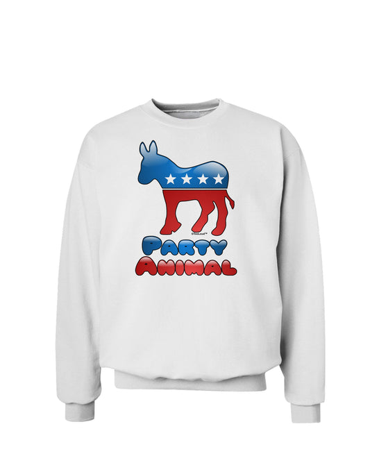 Democrat Party Animal Sweatshirt-Sweatshirts-TooLoud-White-Small-Davson Sales