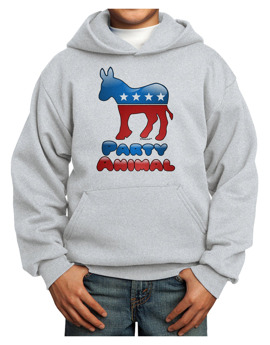 Democrat Party Animal Youth Hoodie Pullover Sweatshirt-Youth Hoodie-TooLoud-White-XS-Davson Sales