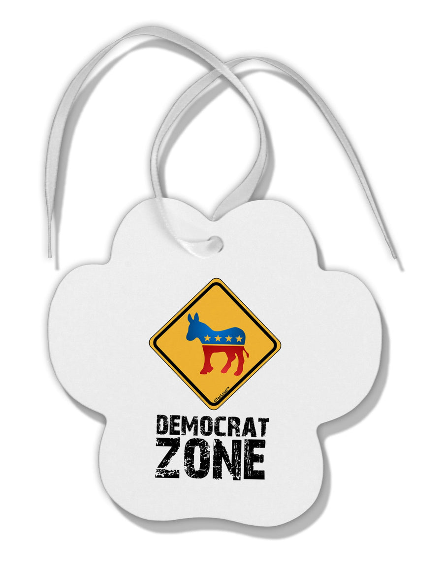 Democrat Zone Paw Print Shaped Ornament-Ornament-TooLoud-White-Davson Sales