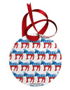 Democratic Symbol All Over Circular Metal Ornament All Over Print-Ornament-TooLoud-White-Davson Sales