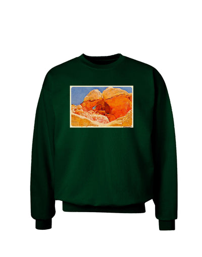 Desert Landscape Watercolor Adult Dark Sweatshirt-Sweatshirts-TooLoud-Deep-Forest-Green-Small-Davson Sales