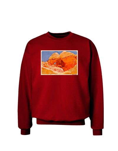 Desert Landscape Watercolor Adult Dark Sweatshirt-Sweatshirts-TooLoud-Deep-Red-Small-Davson Sales