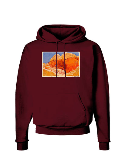 Desert Landscape Watercolor Dark Hoodie Sweatshirt-Hoodie-TooLoud-Maroon-Small-Davson Sales