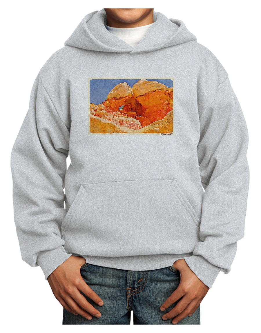 Desert Landscape Watercolor Youth Hoodie Pullover Sweatshirt-Youth Hoodie-TooLoud-White-XS-Davson Sales