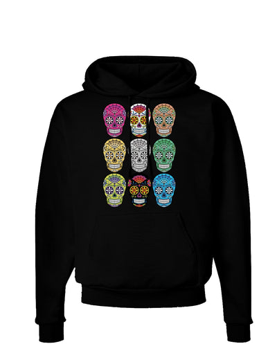 Dia de los Muertos Calaveras Sugar Skulls Dark Hoodie Sweatshirt-Hoodie-TooLoud-Black-Small-Davson Sales