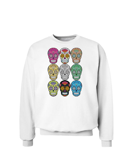 Dia de los Muertos Calaveras Sugar Skulls Sweatshirt-Sweatshirts-TooLoud-White-Small-Davson Sales