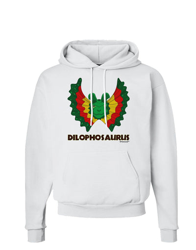 Dilophosaurus Design - Color - Text Hoodie Sweatshirt by TooLoud-Hoodie-TooLoud-White-Small-Davson Sales