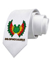 Dilophosaurus Design - Color - Text Printed White Necktie by TooLoud