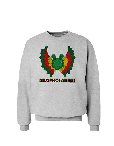 Dilophosaurus Design - Color - Text Sweatshirt by TooLoud-Sweatshirts-TooLoud-AshGray-Small-Davson Sales