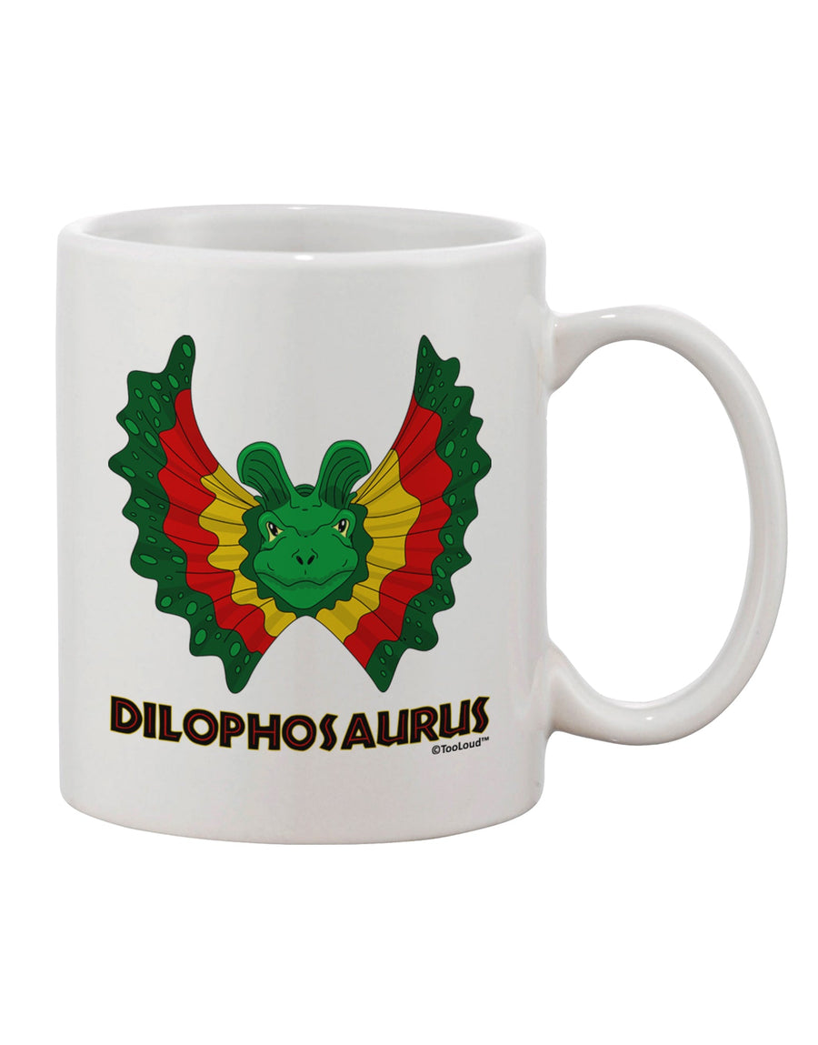 Dilophosaurus Inspired - Vibrant Color - Custom Text Printed 11 oz Coffee Mug by TooLoud-11 OZ Coffee Mug-TooLoud-White-Davson Sales