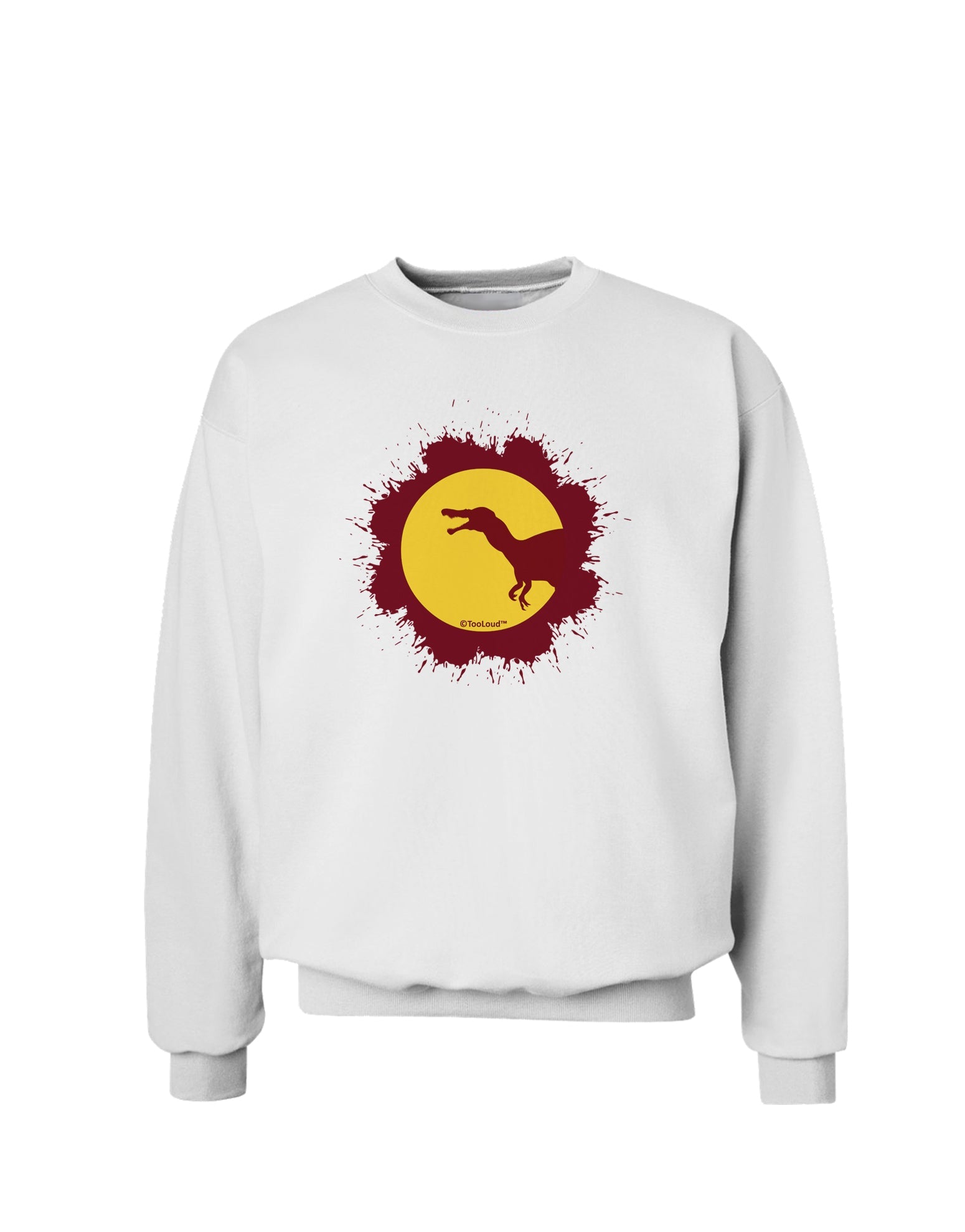 Dinosaur Silhouette Splatter Design Sweatshirt by TooLoud-Sweatshirts-TooLoud-White-Small-Davson Sales