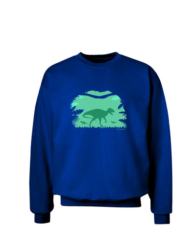 Dinosaur Silhouettes - Jungle Adult Dark Sweatshirt by TooLoud-Sweatshirts-TooLoud-Deep-Royal-Blue-Small-Davson Sales