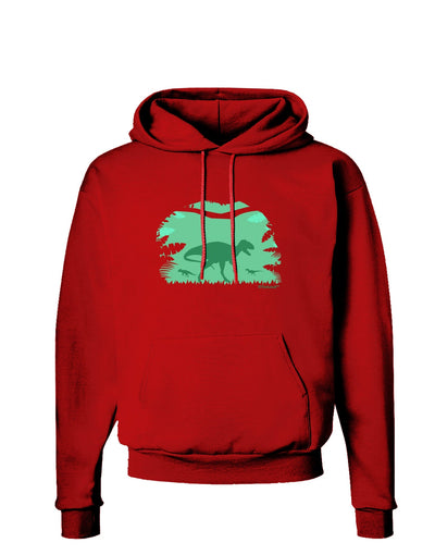 Dinosaur Silhouettes - Jungle Dark Hoodie Sweatshirt by TooLoud-Hoodie-TooLoud-Red-Small-Davson Sales