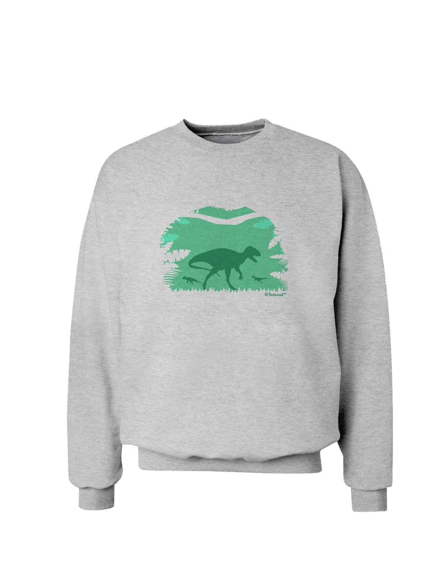 Dinosaur Silhouettes - Jungle Sweatshirt by TooLoud-Sweatshirts-TooLoud-White-Small-Davson Sales