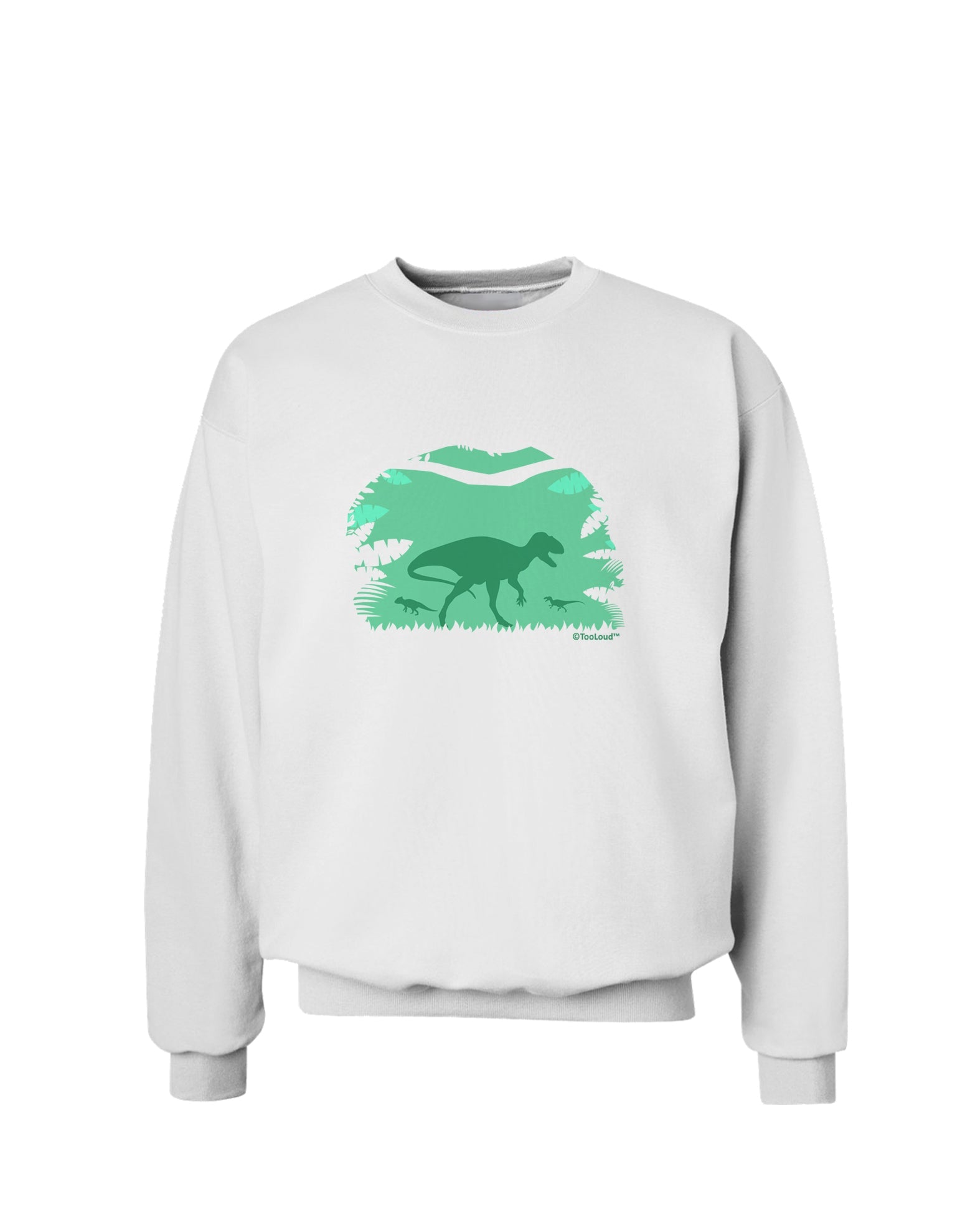 Dinosaur Silhouettes - Jungle Sweatshirt by TooLoud-Sweatshirts-TooLoud-White-Small-Davson Sales