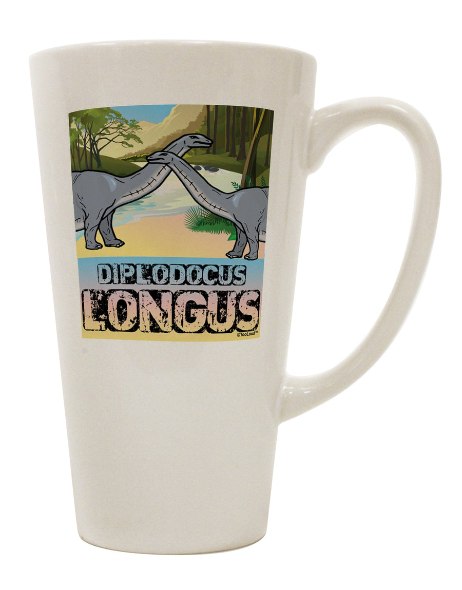 Diplodocus Longus 16 Ounce Conical Latte Coffee Mug - Crafted for the Discerning Coffee Connoisseur by TooLoud-Conical Latte Mug-TooLoud-White-Davson Sales