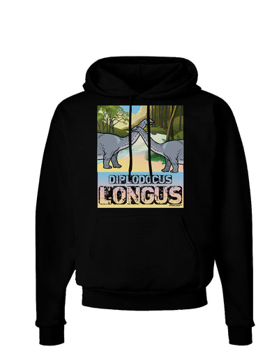 Diplodocus Longus - With Name Dark Hoodie Sweatshirt-Hoodie-TooLoud-Black-Small-Davson Sales