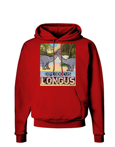 Diplodocus Longus - With Name Dark Hoodie Sweatshirt-Hoodie-TooLoud-Red-Small-Davson Sales