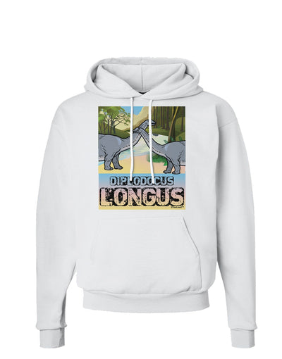 Diplodocus Longus - With Name Hoodie Sweatshirt-Hoodie-TooLoud-White-Small-Davson Sales